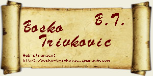 Boško Trivković vizit kartica